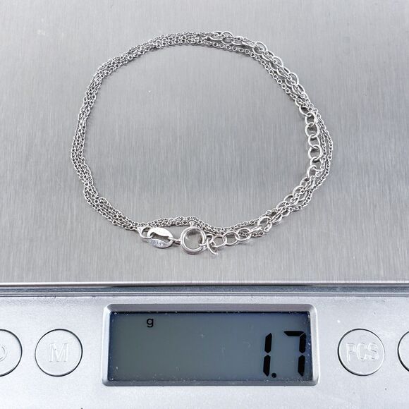 Vintage Italy RSE Sterling Silver 925 0.6mm Cable Chain Necklace 16"-19" - Picture 3 of 3